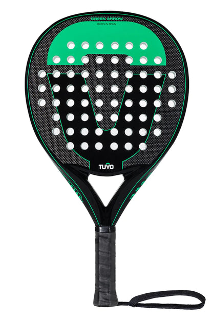 Green Arrow Teardrop Padel Racket - Ideal for Beginners