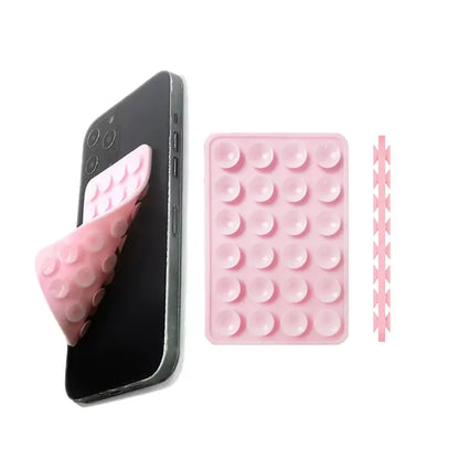 Mobile Holder for Padel Filming - Double-Sided Silicone Suction Pad With Multiple Functions