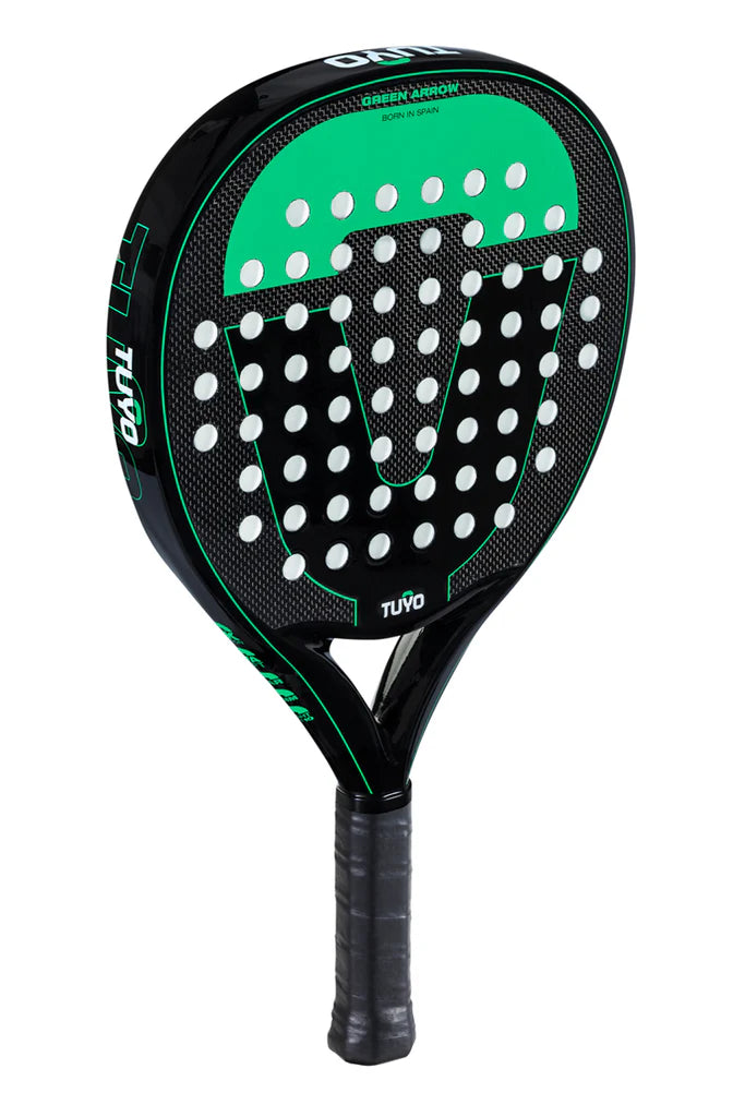 Green Arrow Teardrop Padel Racket - Ideal for Beginners