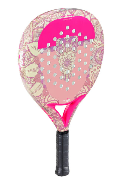 Pink Power Teardrop Padel Racket for Beginners