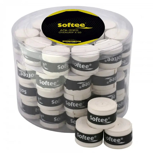 Jar of 60 Softee Adhere White Overgrips